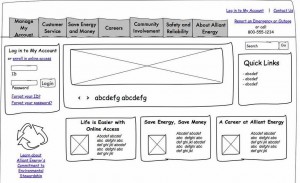 Example of a low fidelity wireframe