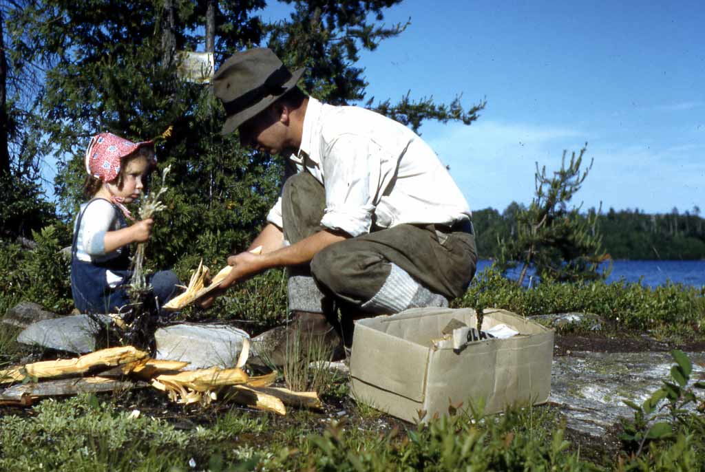 Margaret as child with father outdoors