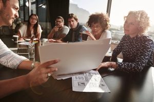 People at table in a focus group session